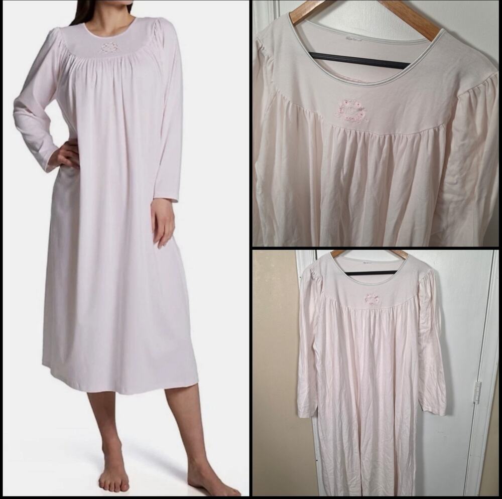 CALIDA Made In Switzerland 100% Cotton Women's Long Sleeve Long Nightshirt 3XL